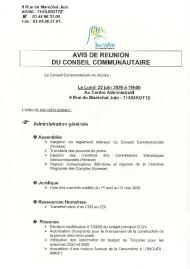Ordre du jour du 22 juin 2026